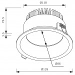 Downlight LED Redondo empotrar 135mm Blanco 12W